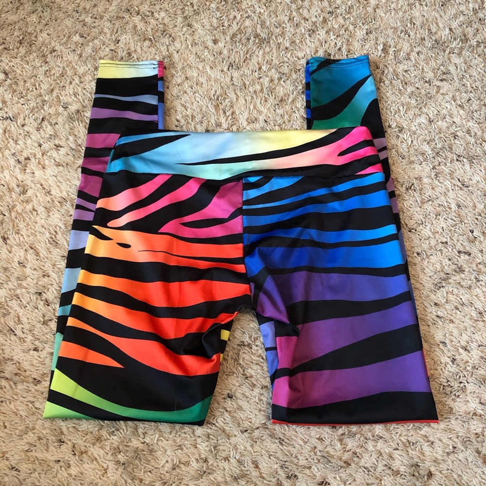 rainbow, zebra striped leggings